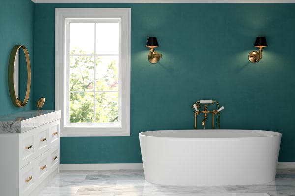 Interior bathroom classic style 3D rendering Interior bathroom classic style 3D rendering